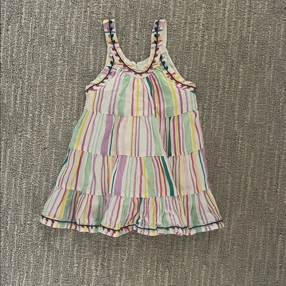 Peek Baby Girl rainbow Striped Dress 6-12M Spring Summer Outfit
